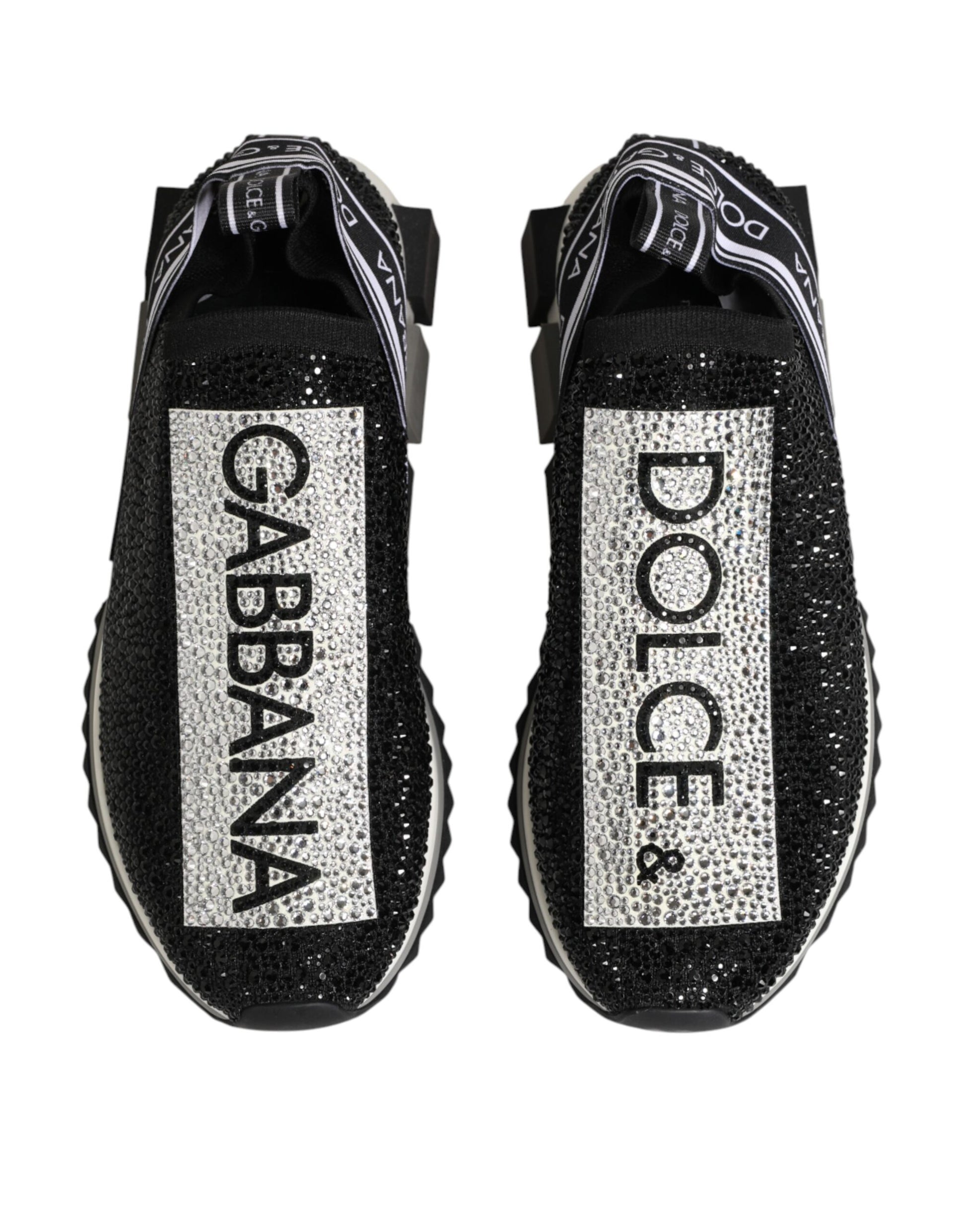 Dolce & Gabbana Black Silver Slip On Sorrento Sneakers