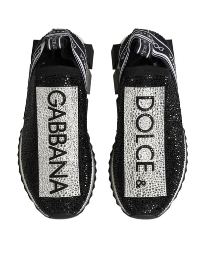 Dolce & Gabbana Black Silver Slip On Sorrento Sneakers