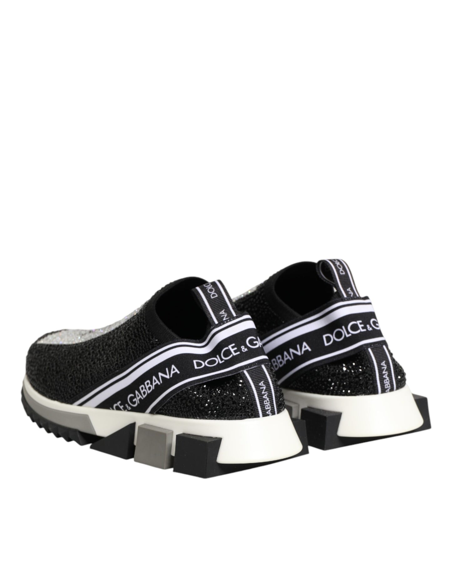 Dolce & Gabbana Black Silver Slip On Sorrento Sneakers