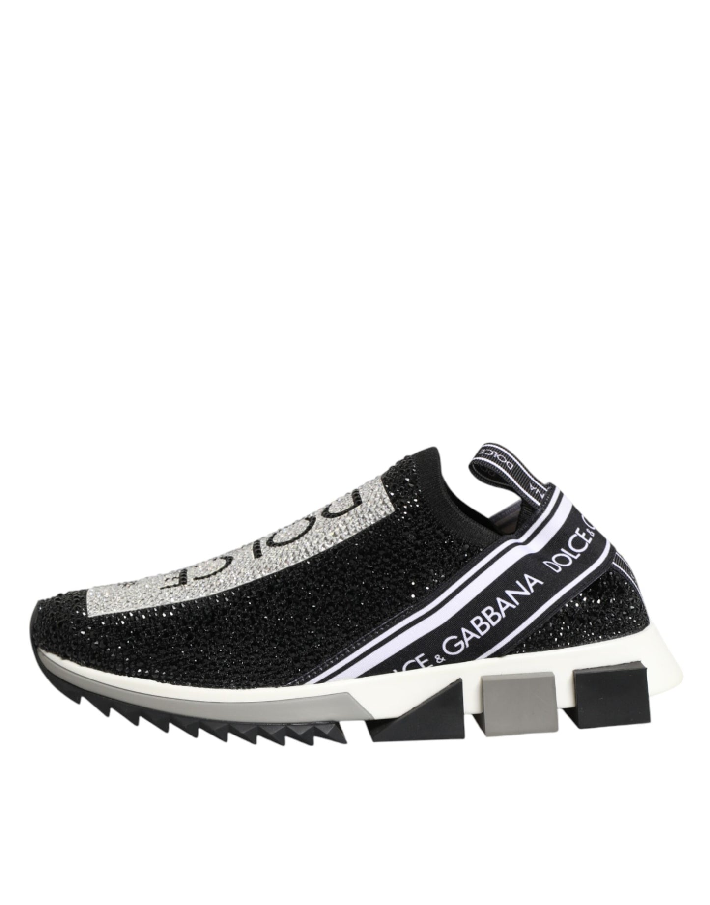 Dolce & Gabbana Black Silver Slip On Sorrento Sneakers