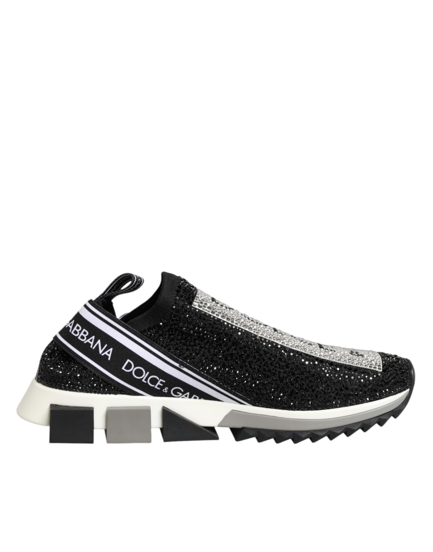 Dolce & Gabbana Black Silver Slip On Sorrento Sneakers