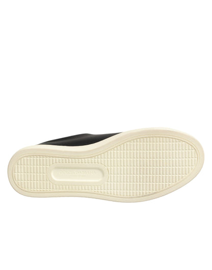 Dolce & Gabbana Black Leather Sacred Heart Sneakers