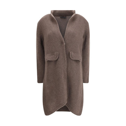 Ella Semi-long Sweater with Front Hook-and-Eye Closure