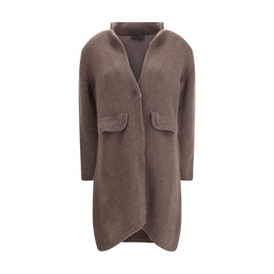 Ella Semi-long Sweater with Front Hook-and-Eye Closure
