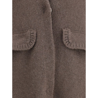 Ella Semi-long Sweater with Front Hook-and-Eye Closure