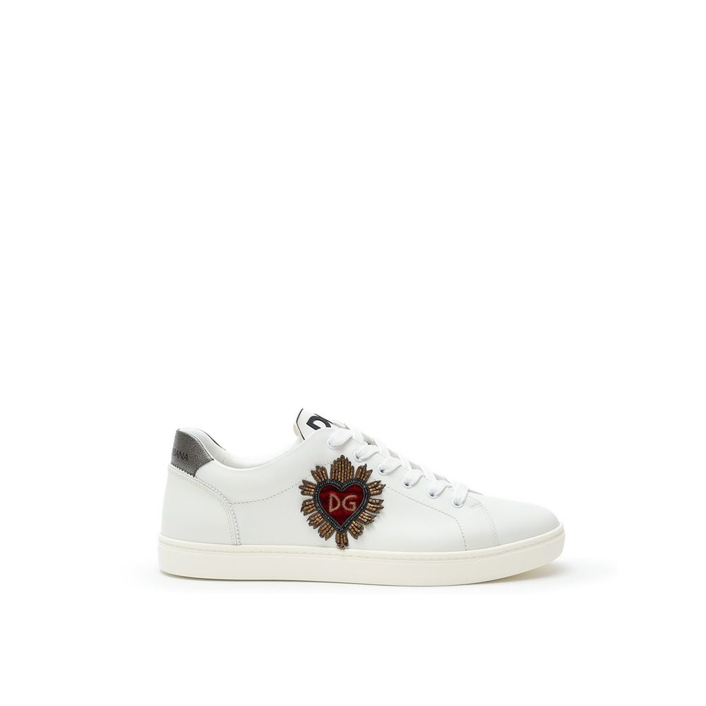 Dolce & Gabbana White Leather Sneaker: A Fusion of Elegance and Boldness