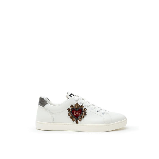 Dolce & Gabbana White Leather Sneaker: A Fusion of Elegance and Boldness