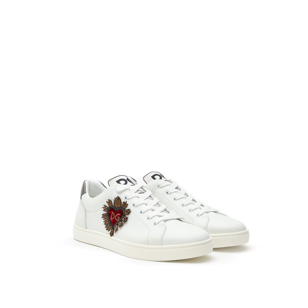 Dolce & Gabbana White Leather Sneaker: A Fusion of Elegance and Boldness