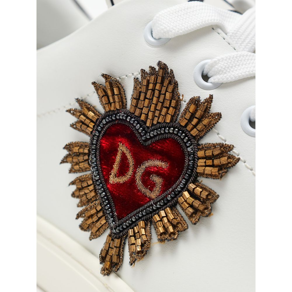 Dolce & Gabbana White Leather Sneaker: A Fusion of Elegance and Boldness