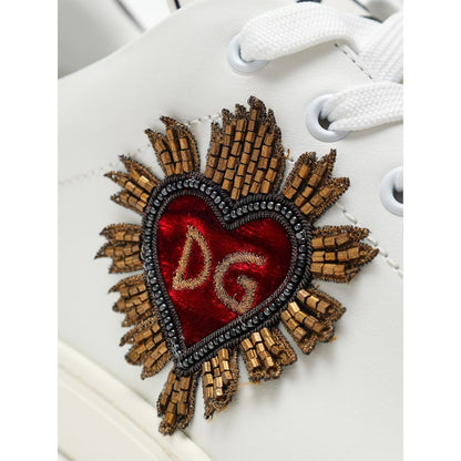 Dolce & Gabbana White Leather Sneaker: A Fusion of Elegance and Boldness
