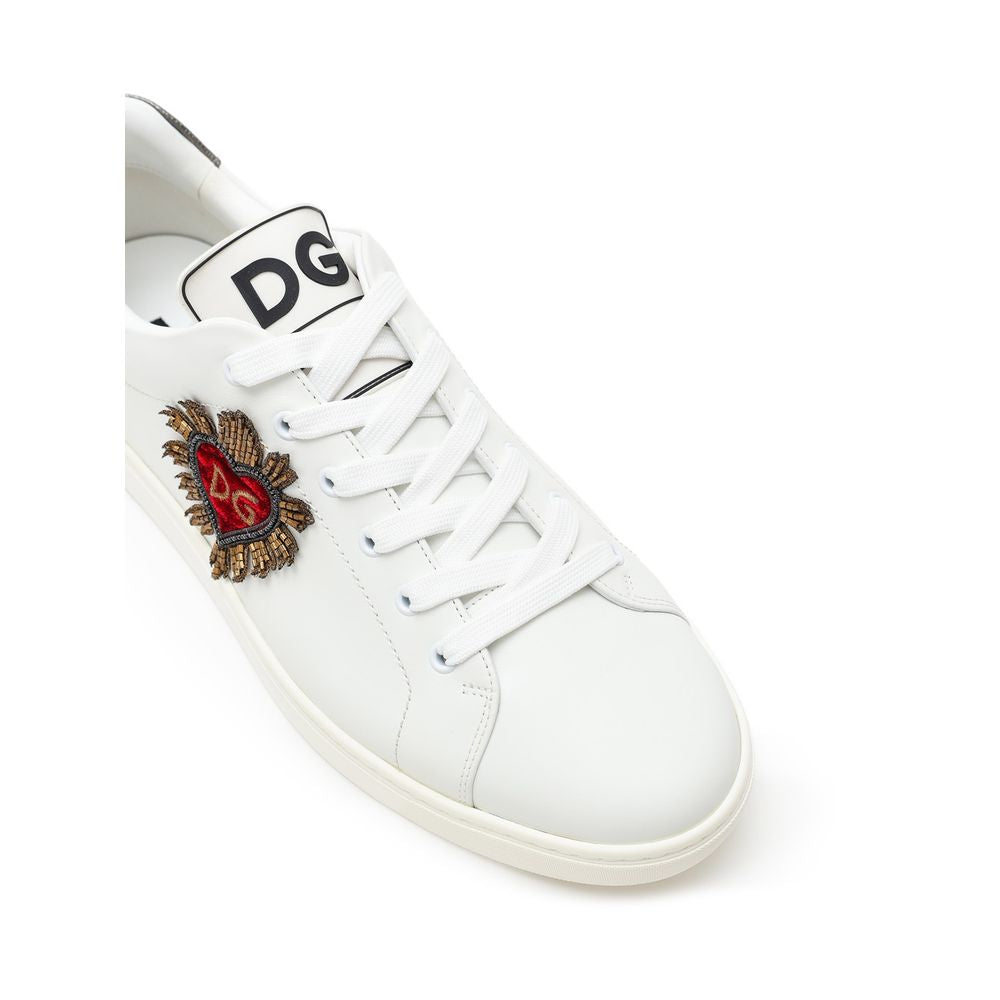Dolce & Gabbana White Leather Sneaker: A Fusion of Elegance and Boldness
