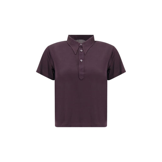 Maison Margiela Purple Viscose Polo Shirt