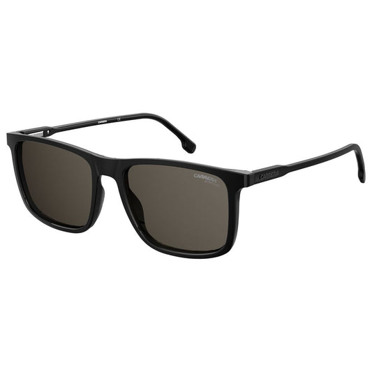 Carrera Black Injected Sunglasses – Unisex Square Frame, Grey Lenses