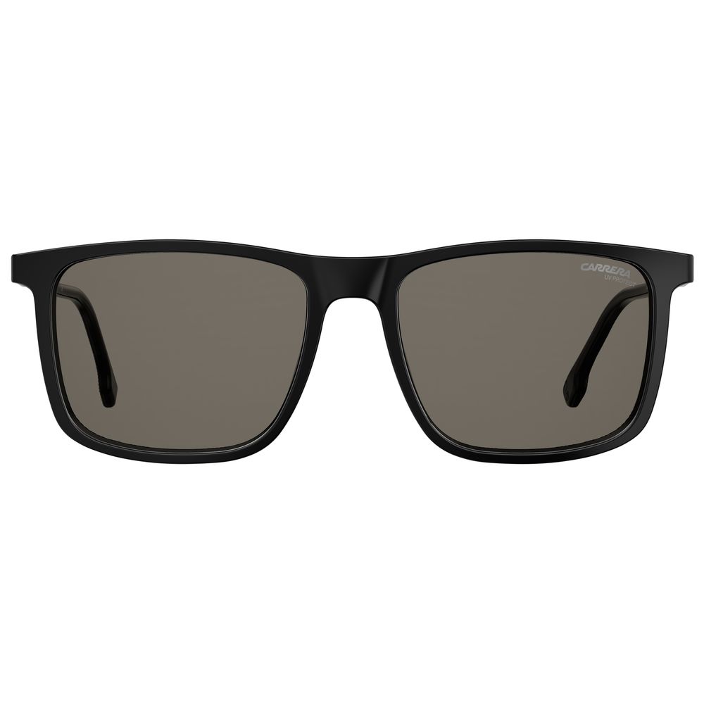 Carrera Black Injected Sunglasses – Unisex Square Frame, Grey Lenses