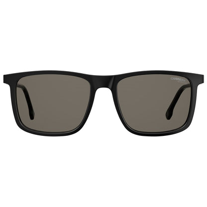 Carrera Black Injected Sunglasses – Unisex Square Frame, Grey Lenses
