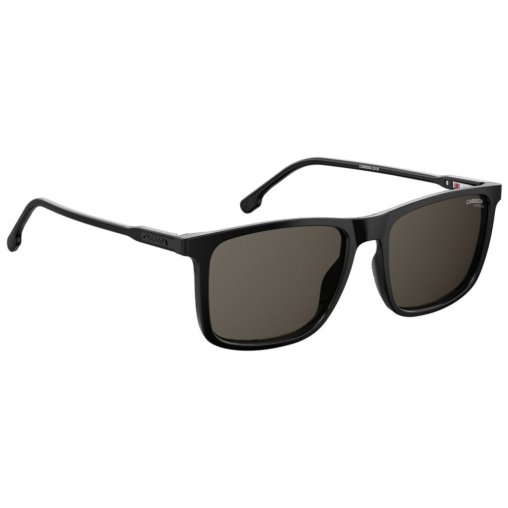 Carrera Black Injected Sunglasses – Unisex Square Frame, Grey Lenses