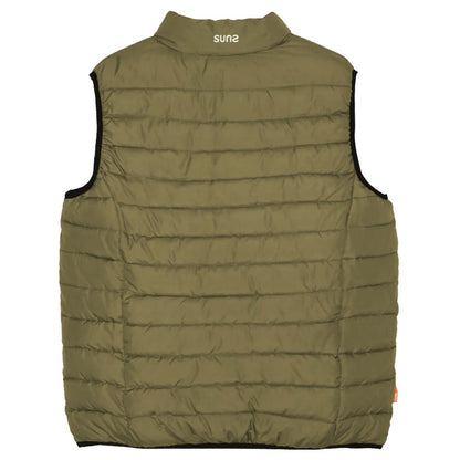Suns Green Polyester Sleeveless Jacket
