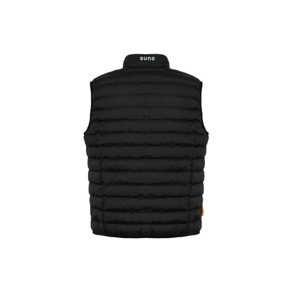 SUNS Black Polyester Sleeveless Jacket