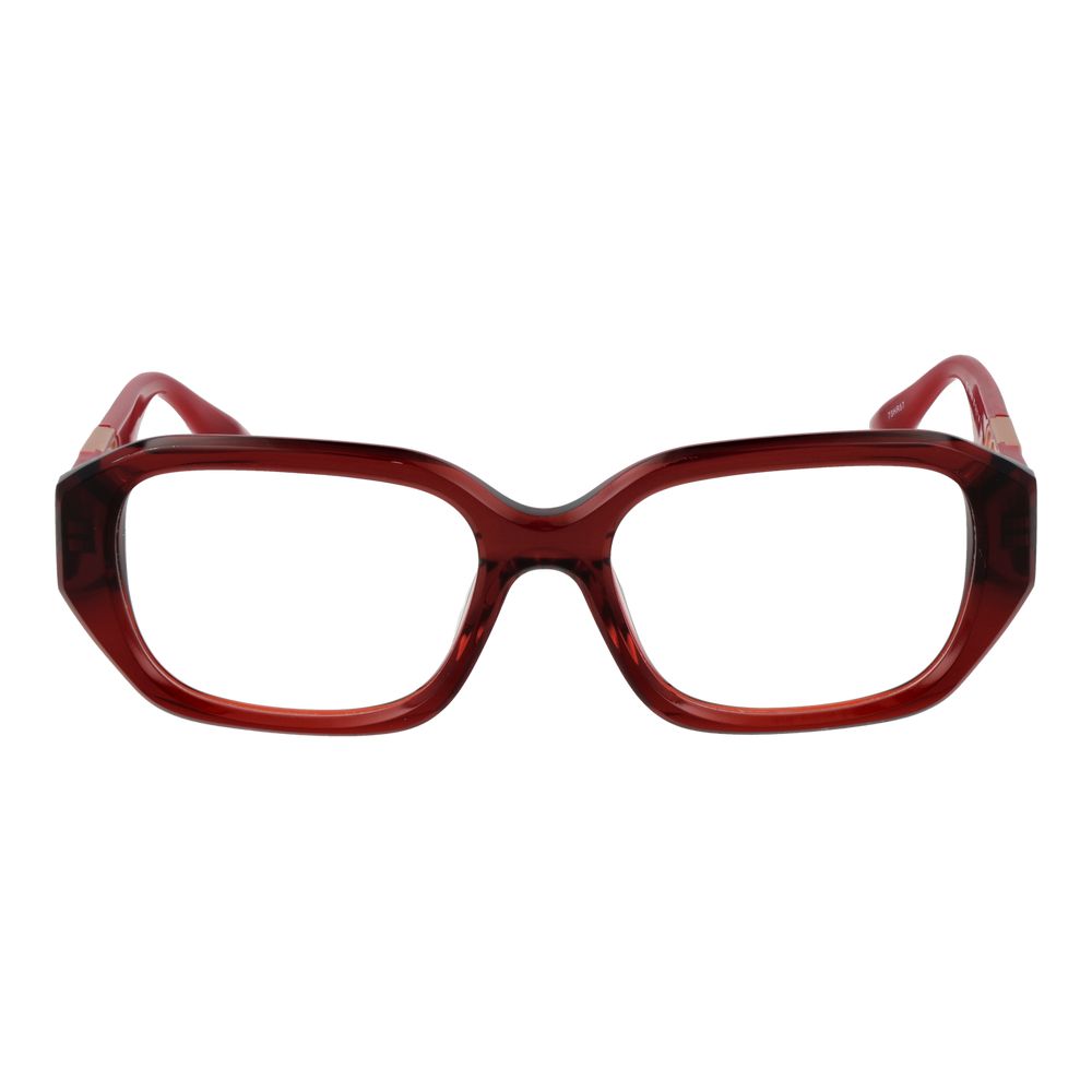 Trussardi Red Women’s Optical Glasses – Rectangle Full-Rim Frame