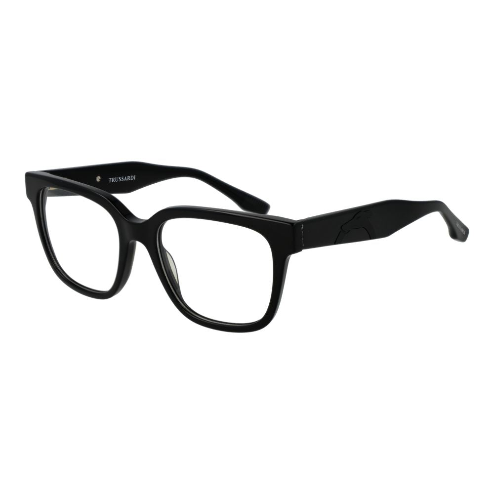 Trussardi Black Men’s Optical Glasses – Square Full-Rim Frame