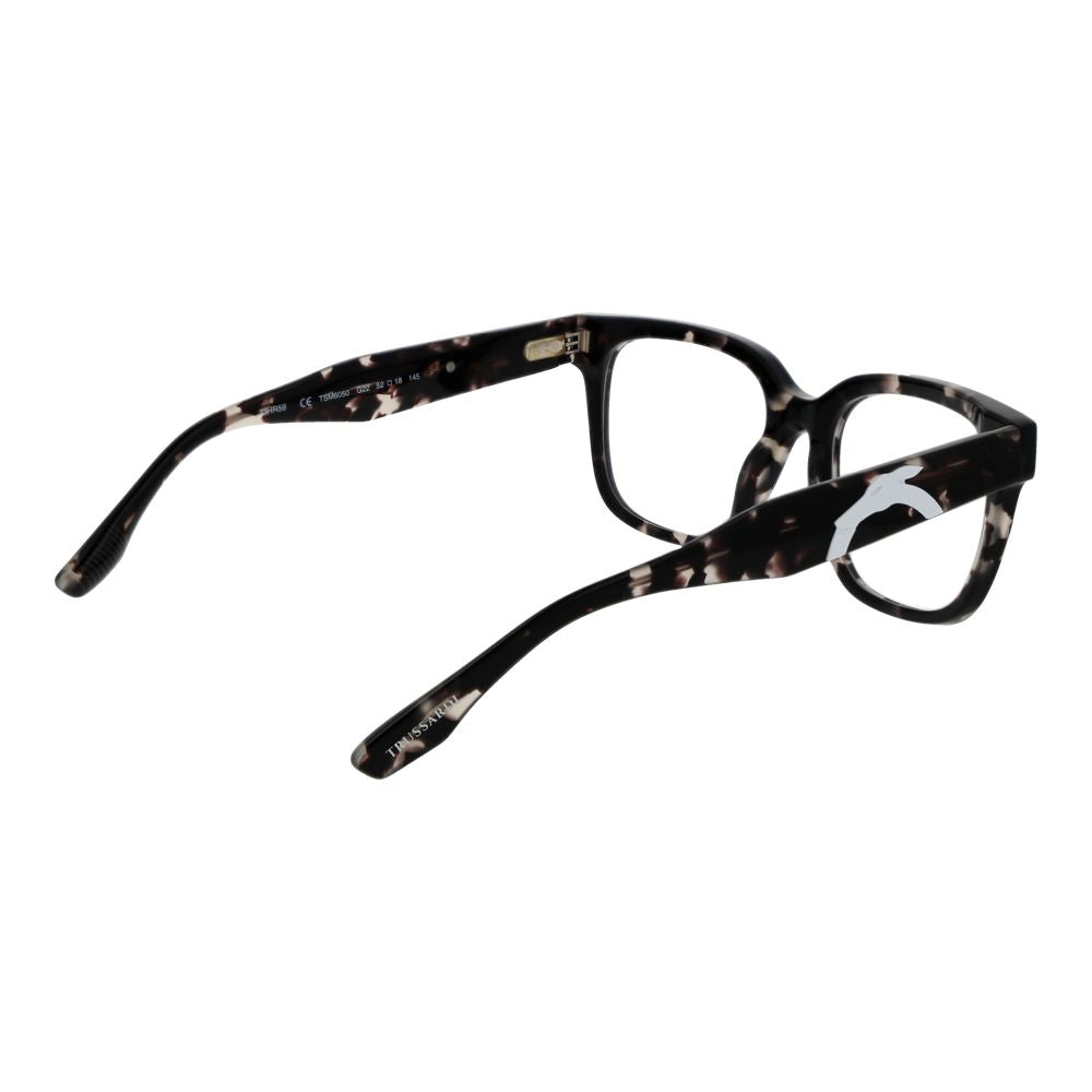 Trussardi Black Men’s Optical Glasses – Square Full-Rim Frame
