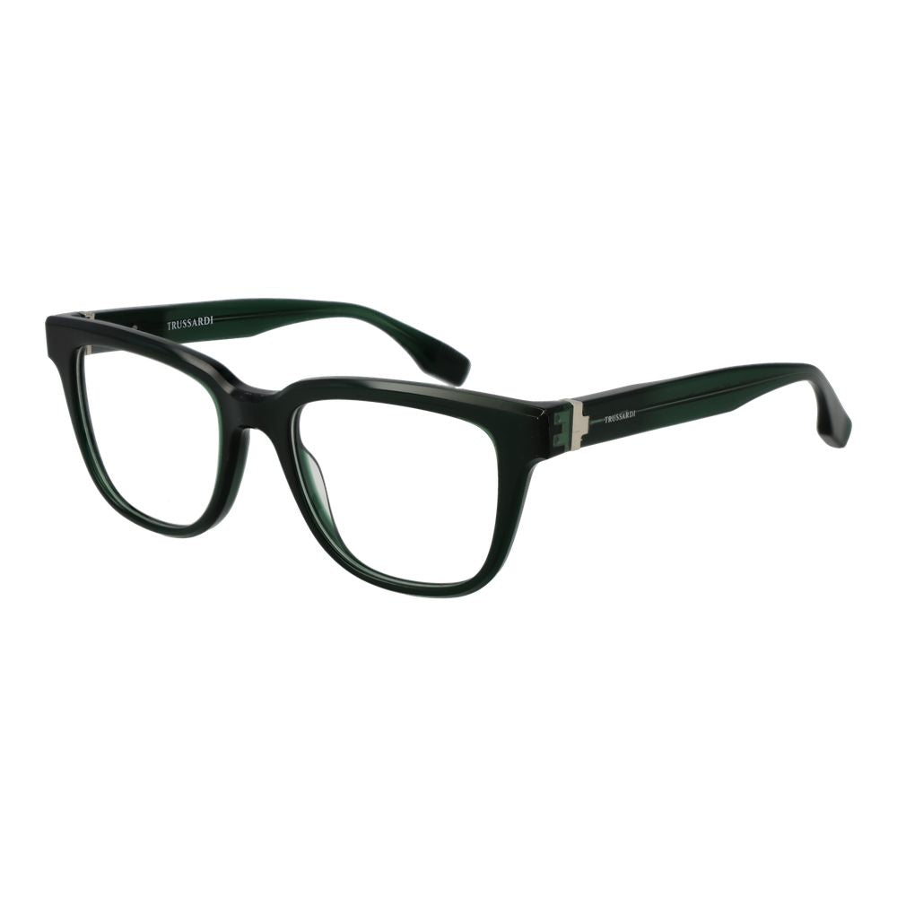 Trussardi Green Men’s Optical Glasses – Rectangle Full-Rim Frame