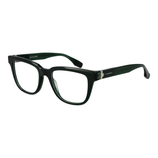 Trussardi Green Men’s Optical Glasses – Rectangle Full-Rim Frame