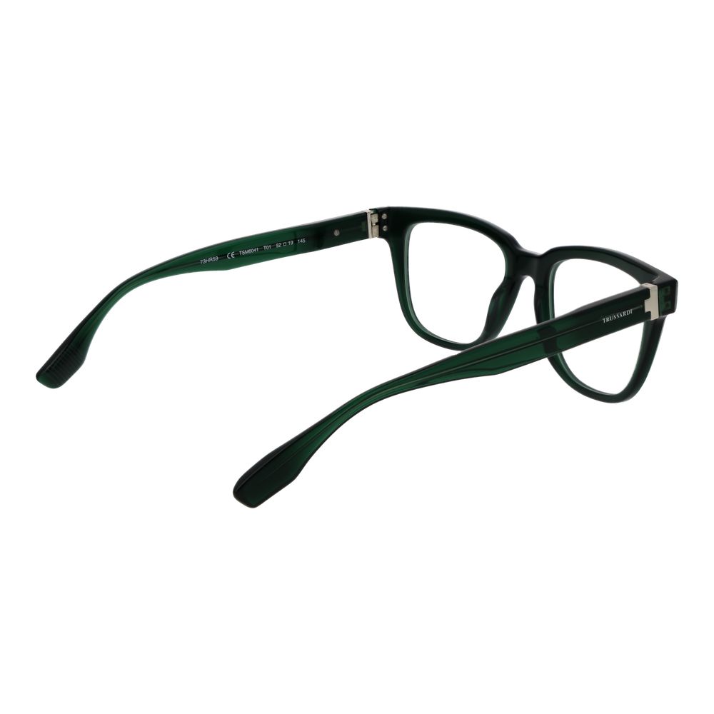Trussardi Green Men’s Optical Glasses – Rectangle Full-Rim Frame