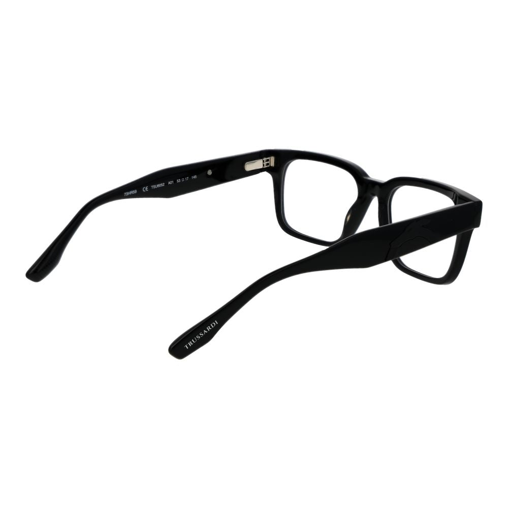Trussardi Black Unisex Optical Glasses – Rectangle Full-Rim Frame