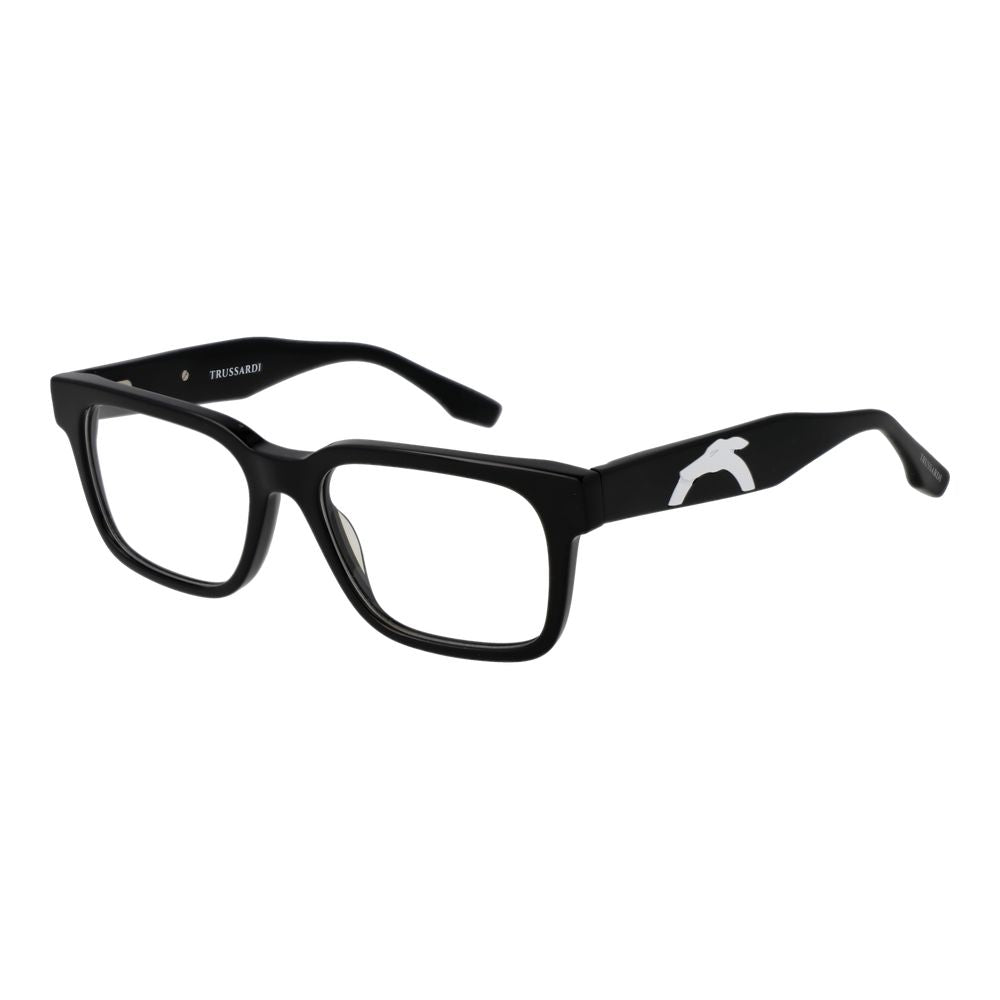 Trussardi Black Unisex Optical Glasses – Rectangle Full-Rim Frame