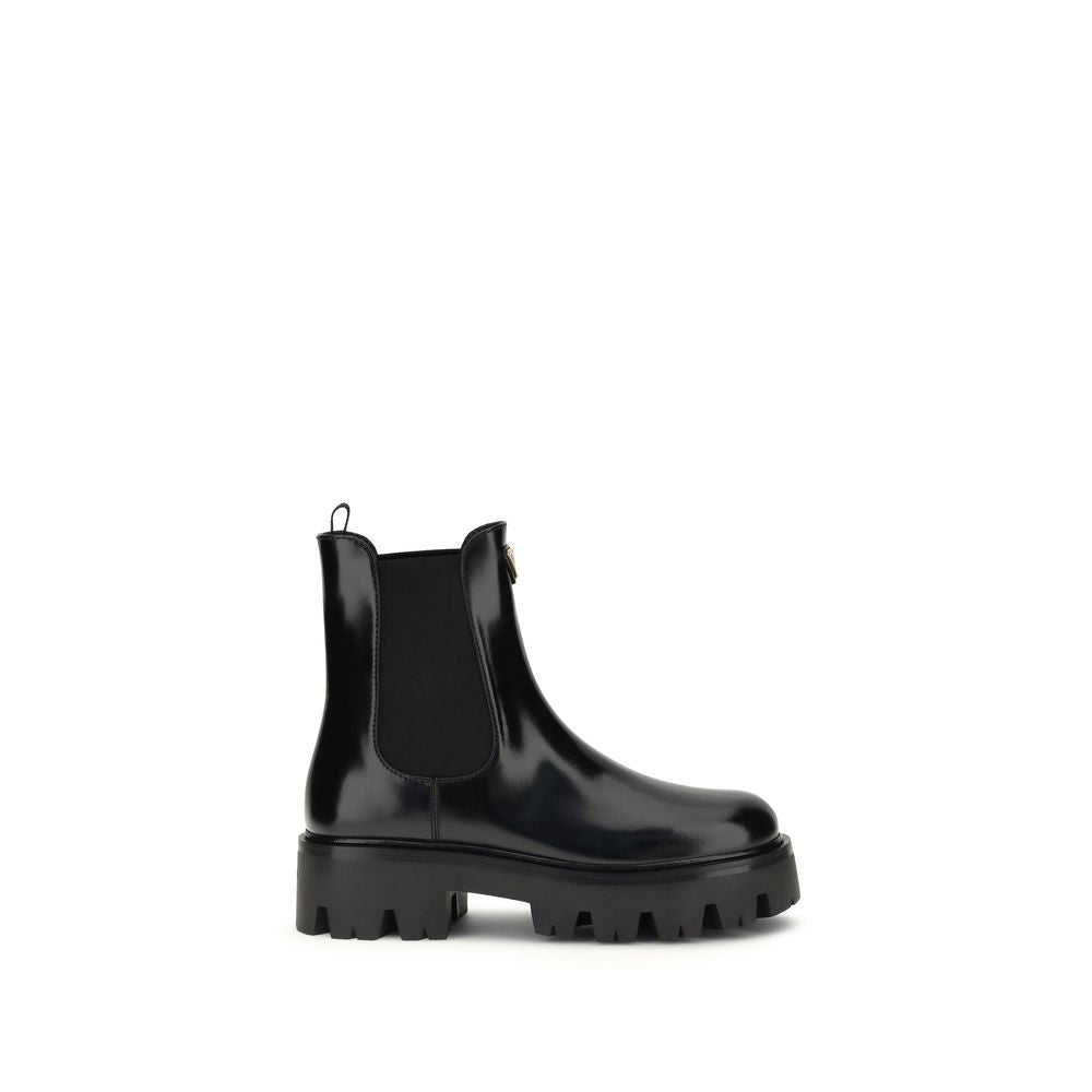 Prada Brushed Leather Ankle Boots: A Fusion of Elegance and Bold Character