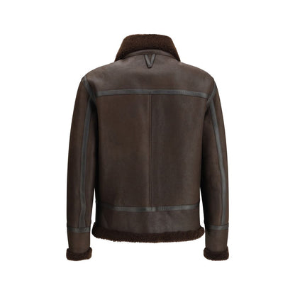 Valstar Coburn Aviator Jacket in Waxed Suede Shearling