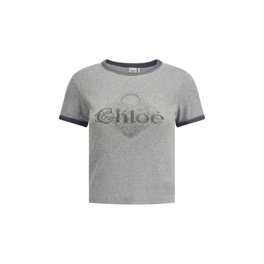 Chloé Baby Fit Logo T-shirt in Gray Cotton