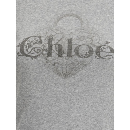Chloé Baby Fit Logo T-shirt in Gray Cotton