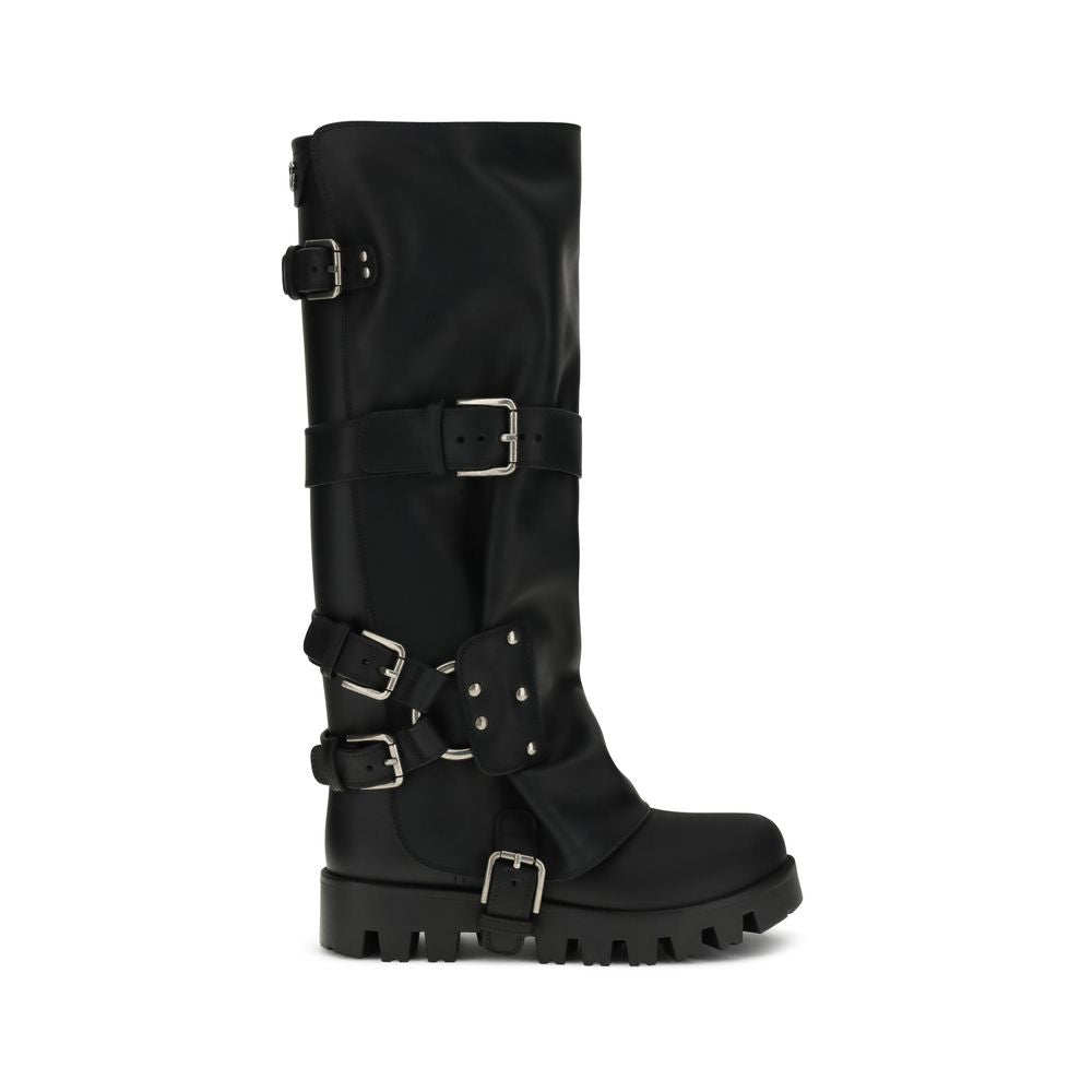 Dolce & Gabbana Rubber and Leather High Boots