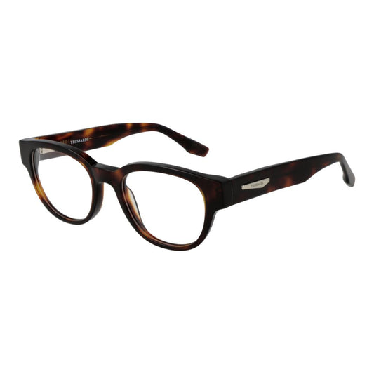Trussardi Brown Men’s Optical Glasses – Panto Full-Rim Frame