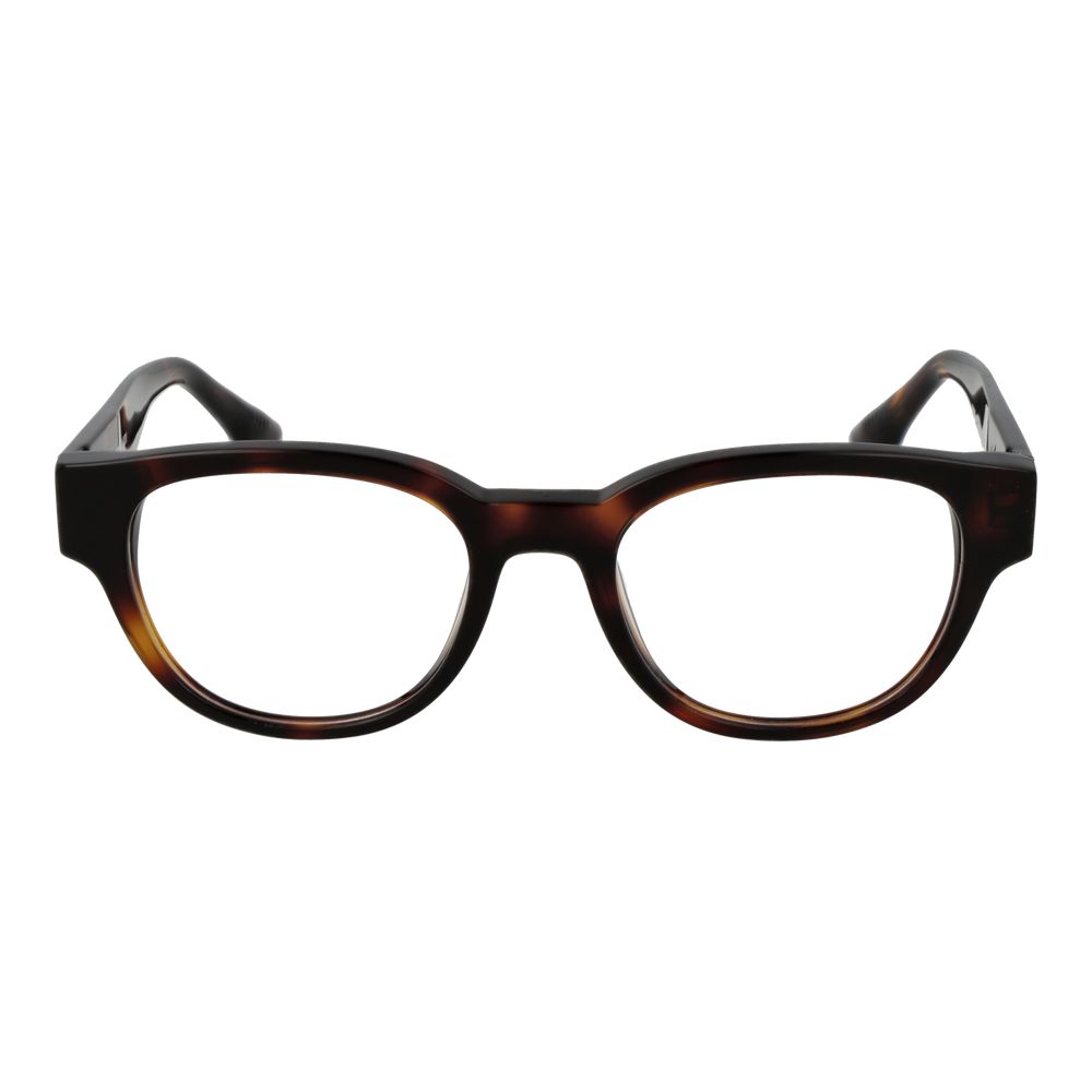 Trussardi Brown Men’s Optical Glasses – Panto Full-Rim Frame