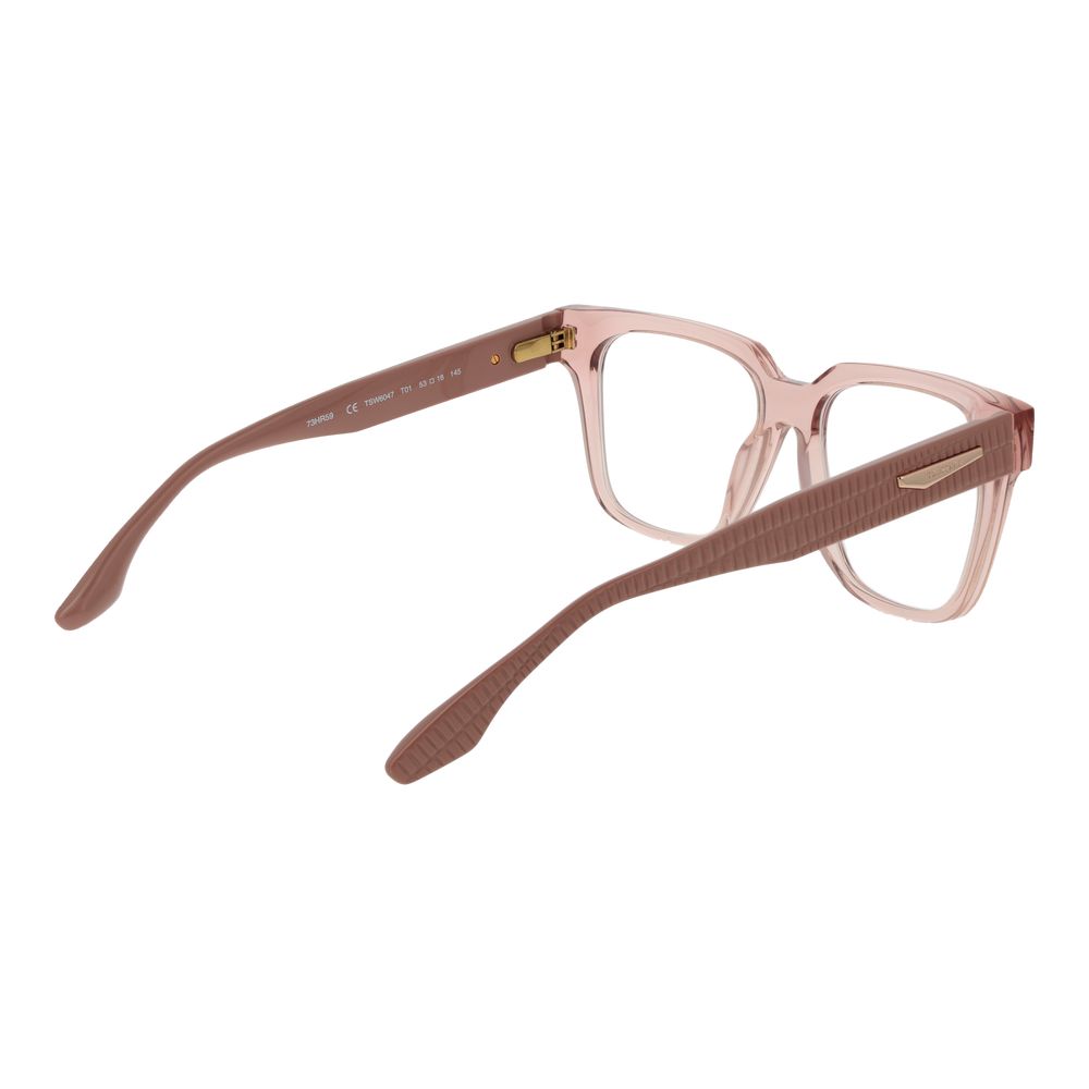 Trussardi Pink Women’s Optical Glasses – Square Full-Rim Frame