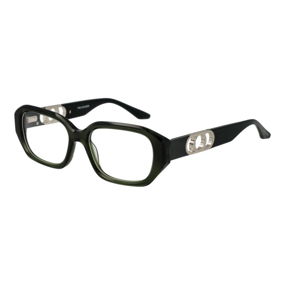 Trussardi Green Women’s Optical Glasses – Rectangle Full-Rim Frame
