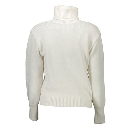 Gaelle Paris Bianco Acrylic Turtleneck Sweater