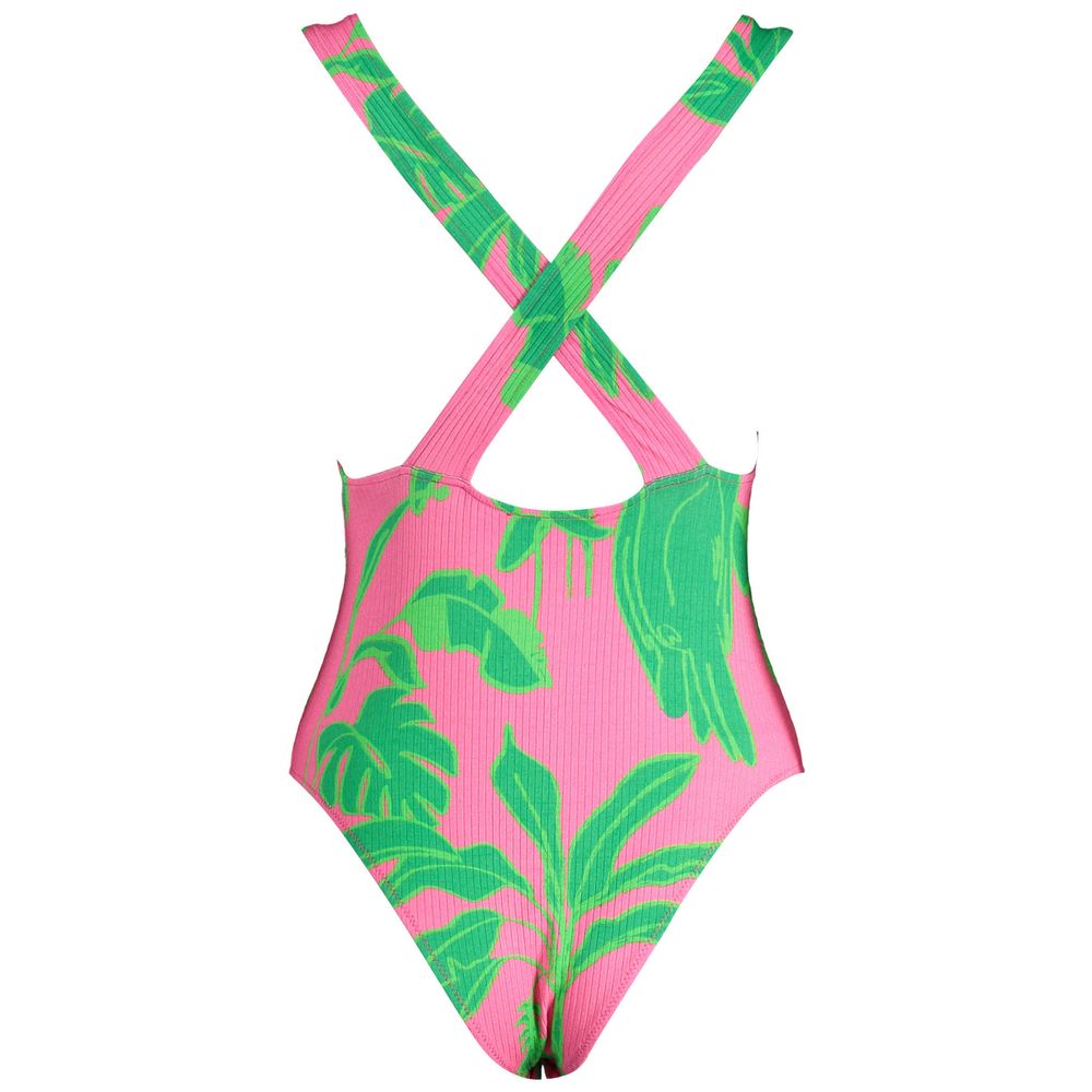 Desigual Pink Elastane Bodysuit: Embrace Vibrant Style