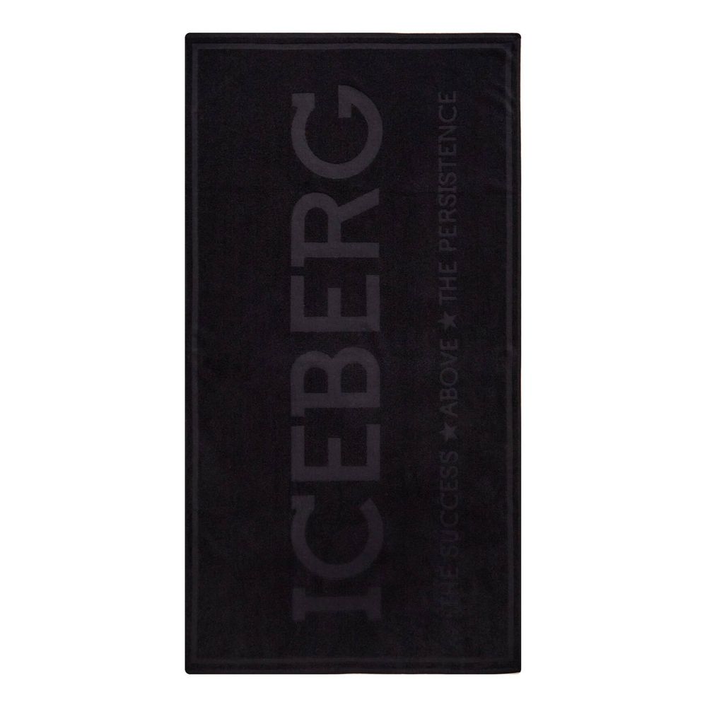 Iceberg Black Cotton Swimwear Beach Towel