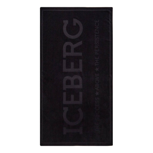Iceberg Black Cotton Swimwear Beach Towel