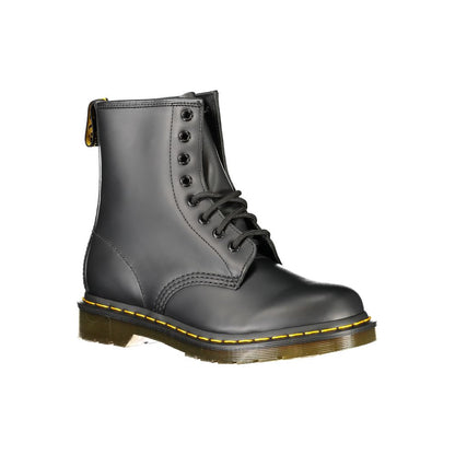 Dr. Martens Black Polyester Ankle Boot - 1460 Smooth with Contrast Details