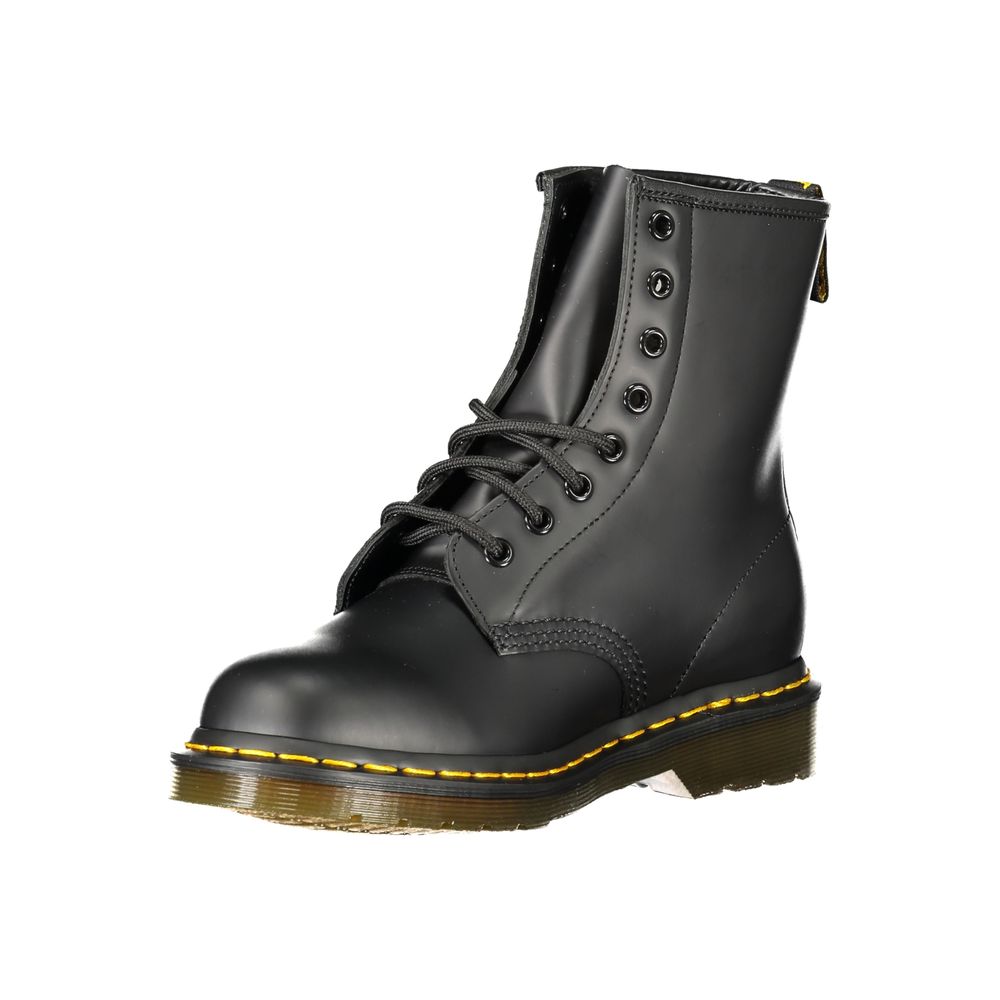 Dr. Martens Black Polyester Ankle Boot - 1460 Smooth with Contrast Details