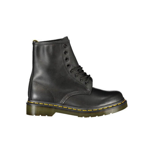Dr. Martens Black Polyester Ankle Boots - Unisex Lace-Up Style