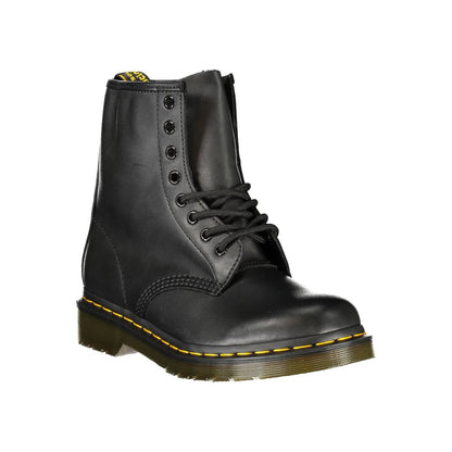 Dr. Martens Black Polyester Ankle Boots - Unisex Lace-Up Style