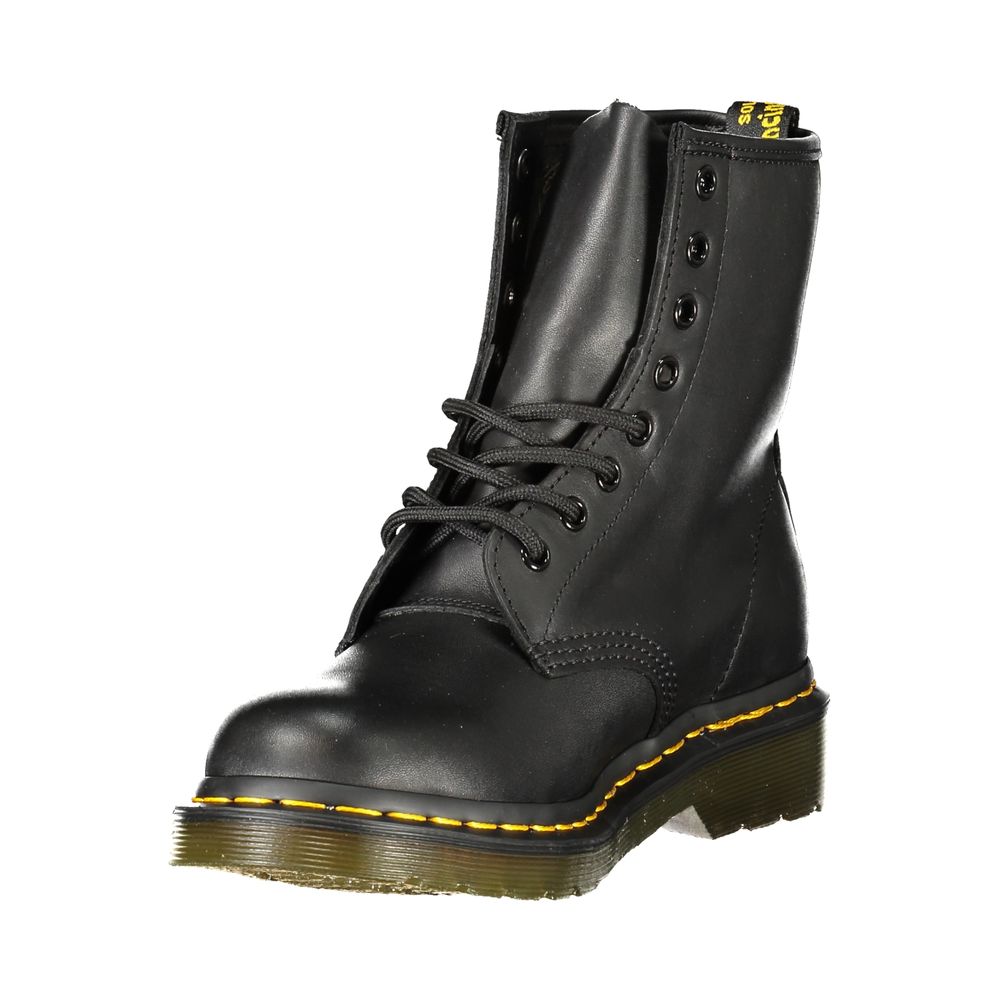 Dr. Martens Black Polyester Ankle Boots - Unisex Lace-Up Style