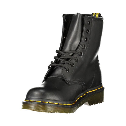 Dr. Martens Black Polyester Ankle Boots - Unisex Lace-Up Style