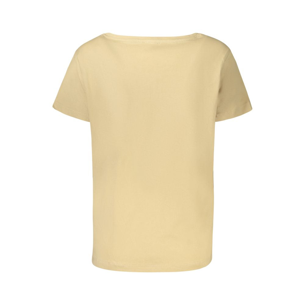 Freddy Beige Cotton T-Shirt with Rhinestone Detail